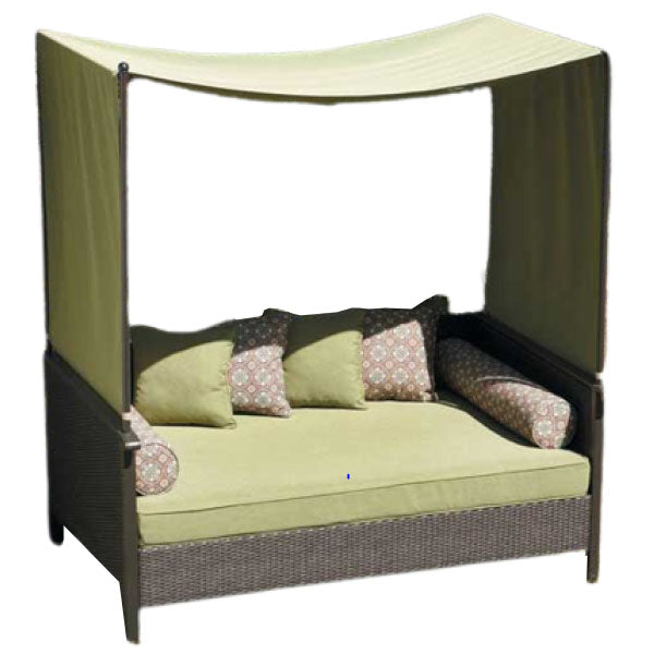 Outdoor Wicker Cabana & Gazebo - Green Mattres