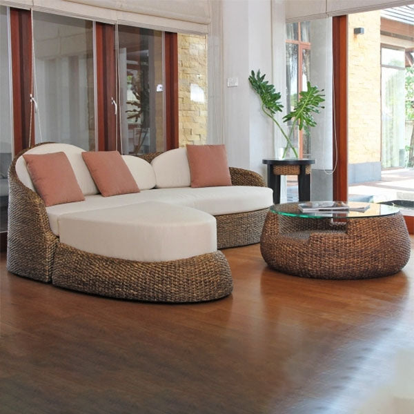 Sea Grass & Wicker Sofa Set -Pillow Cloud