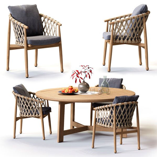  Outdoor Braided & Rope Coffee Set - Regency-Max