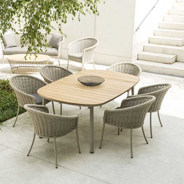 Outdoor Braided & Rope Coffee Set - Oval