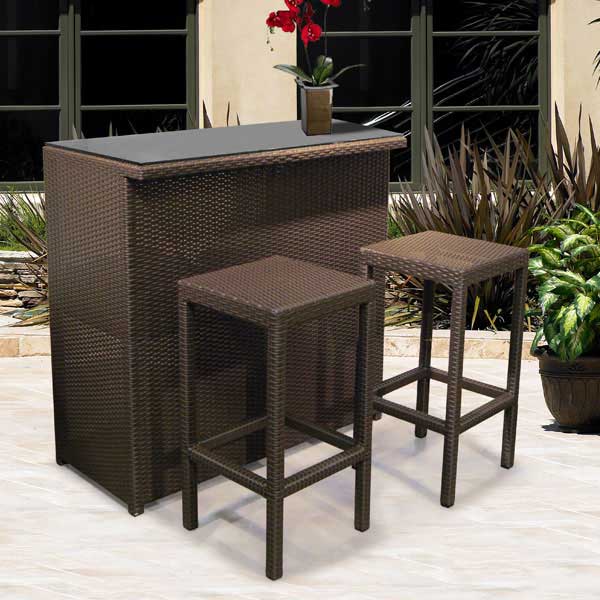 Outdoor Furniture - Wicker Bar Set - Ominous