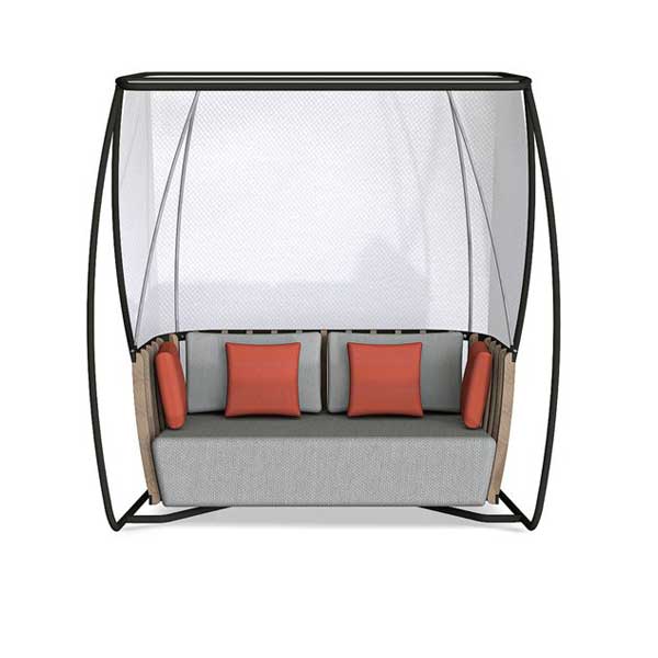 Outdoor Wood and Alluminum two Seater Swing - graphite