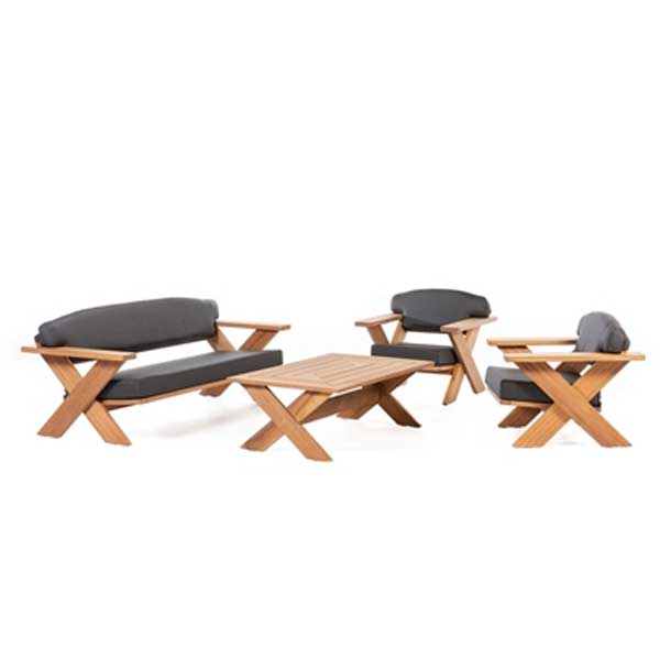 Outdoor Wood - Sofa Set - Cross