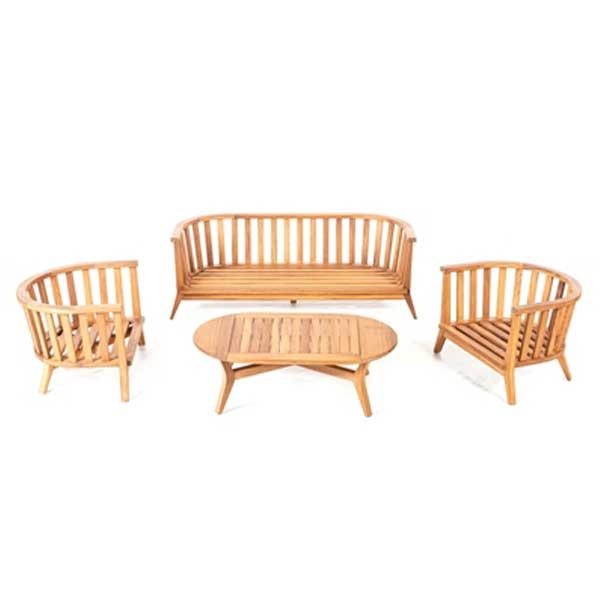 Outdoor Wood - Sofa Set - Moonbeam