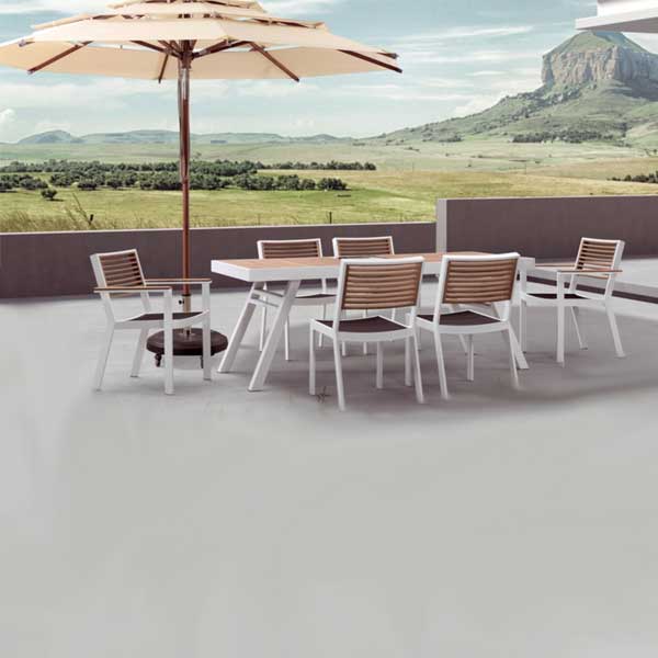 Outdoor Wood & Steel - Dining Set - Duebian