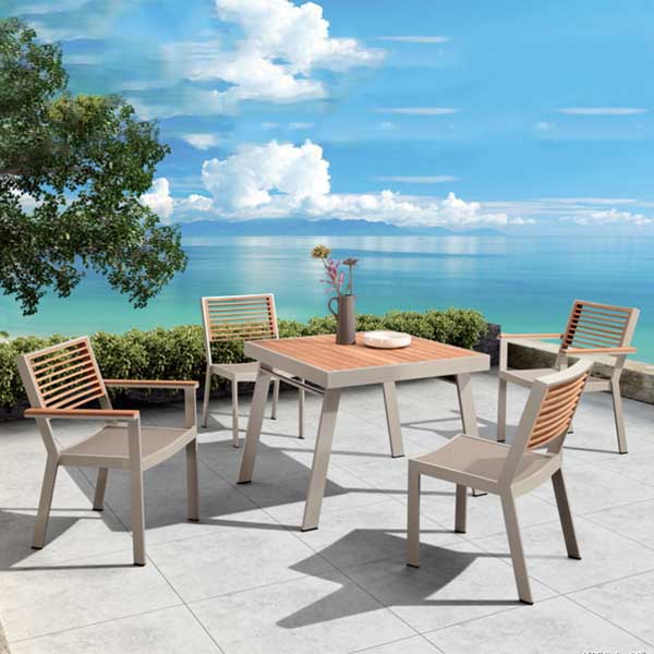 Outdoor Wood & Steel - Dining Set - Duebian