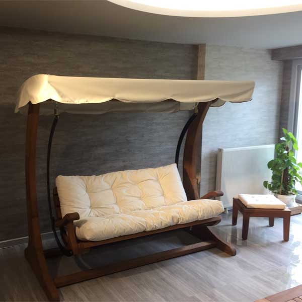 Outdoor Wooden Two Seater Swing - Petra