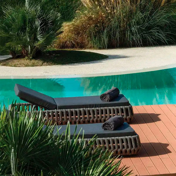 Outdoor Braided & Rope Sunlounger - Birilyant-Next