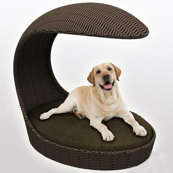 Outdoor Wicker Dog Basket Canopy