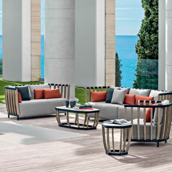 Outdoor Wood & Aluminum - Sofa Set - Graphite