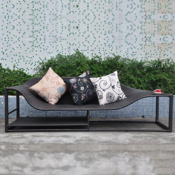 Outdoor Wicker Couch - Ebony