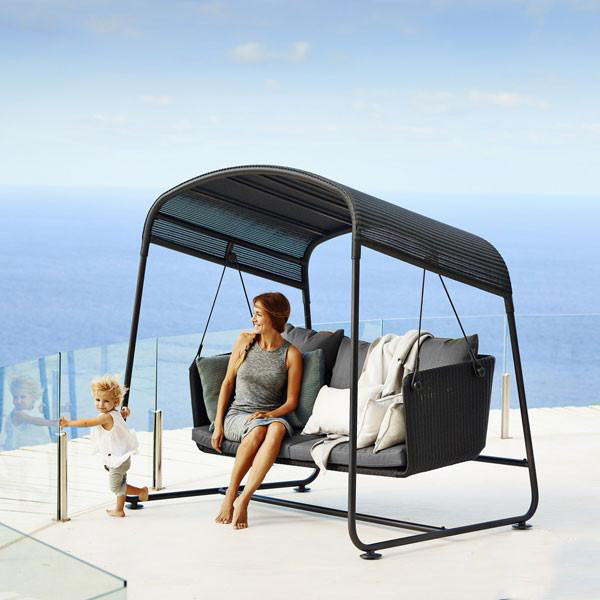 Outdoor Wicker Two Seater Swing - Catania